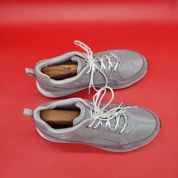 LL Bean Shoes Men's 10M Gray Suede Mesh Comfort Fitness Walking Sneaker - Picture 4 of 16